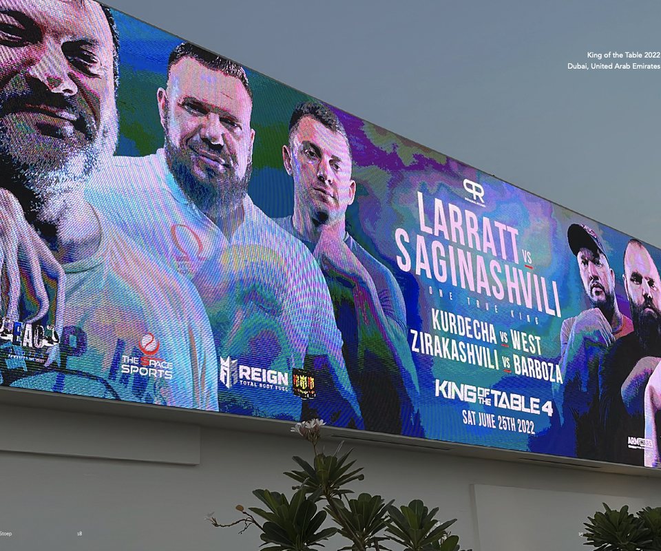 Reclamescherm van King of the Table in Dubai